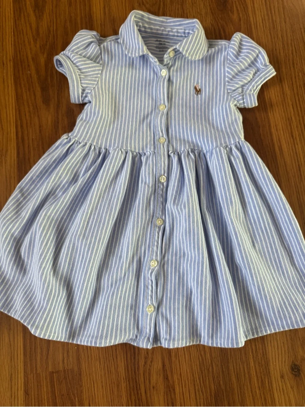 Ralph Lauren Striped Knit Oxford Shirtdress & Bloomer Size 24 month